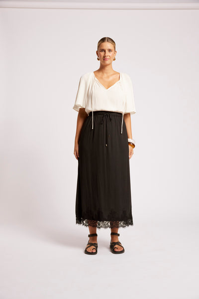 Eb & Ive - Drift Lace Skirt - Black