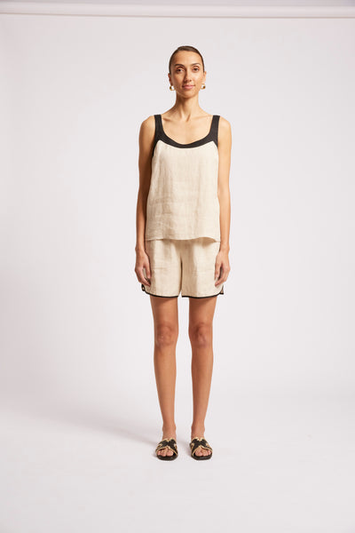 Eb & Ive - Maris Splice Tank Top - Tusk/Black