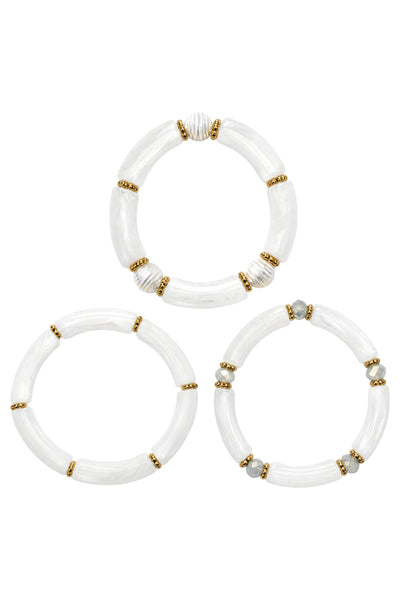 Eb & Ive - Pelagia Bracelet Set - White, Sunset, Melon, Green, Marine