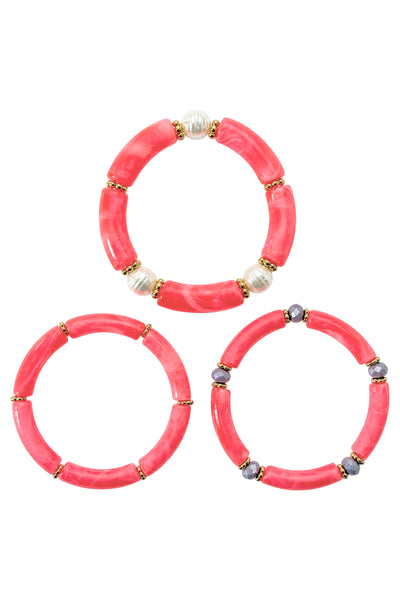 Eb & Ive - Pelagia Bracelet Set - White, Sunset, Melon, Green, Marine