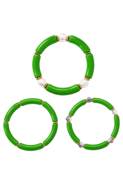 Eb & Ive - Pelagia Bracelet Set - White, Sunset, Melon, Green, Marine