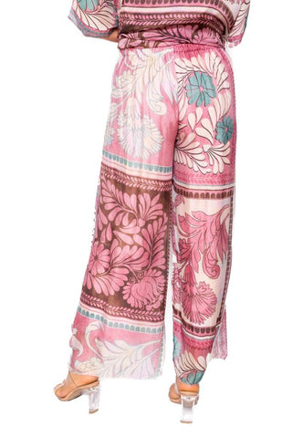 The Italian Closet - Mosaic Pink Tile print silk pants