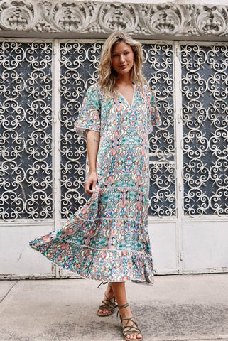 Isle of Mine - Esme Maxi Dress - Lotus Fleuron