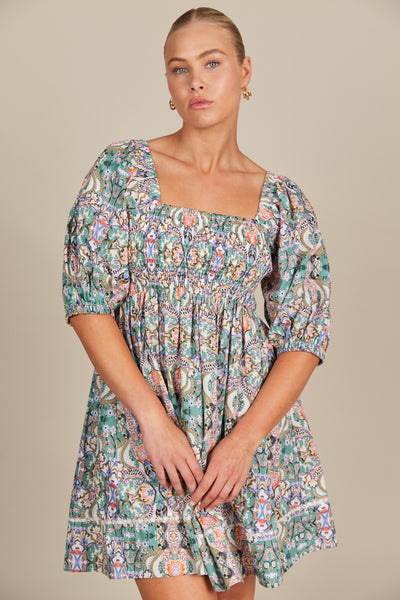 Isle of Mine - Remi Mini Dress - Lotus Fleuron