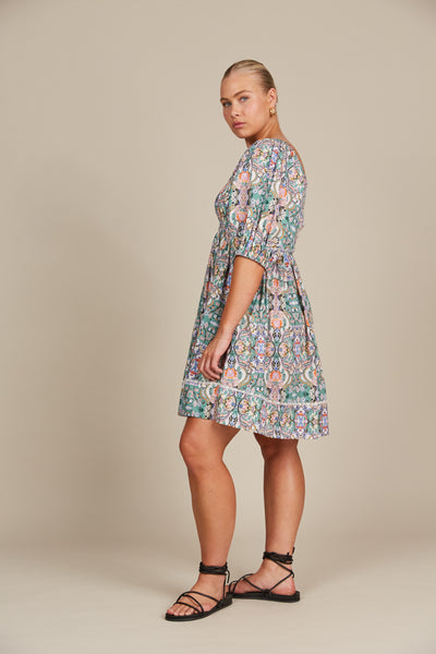 Isle of Mine - Remi Mini Dress - Lotus Fleuron