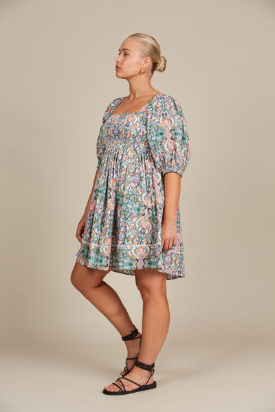 Isle of Mine - Remi Mini Dress - Lotus Fleuron