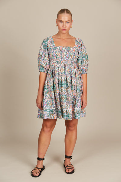 Isle of Mine - Remi Mini Dress - Lotus Fleuron