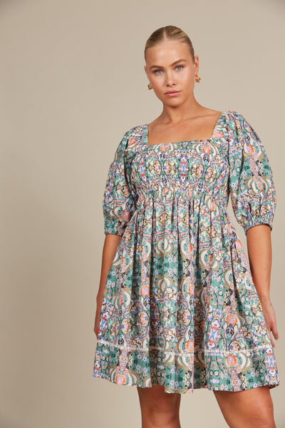 Isle of Mine - Remi Mini Dress - Lotus Fleuron