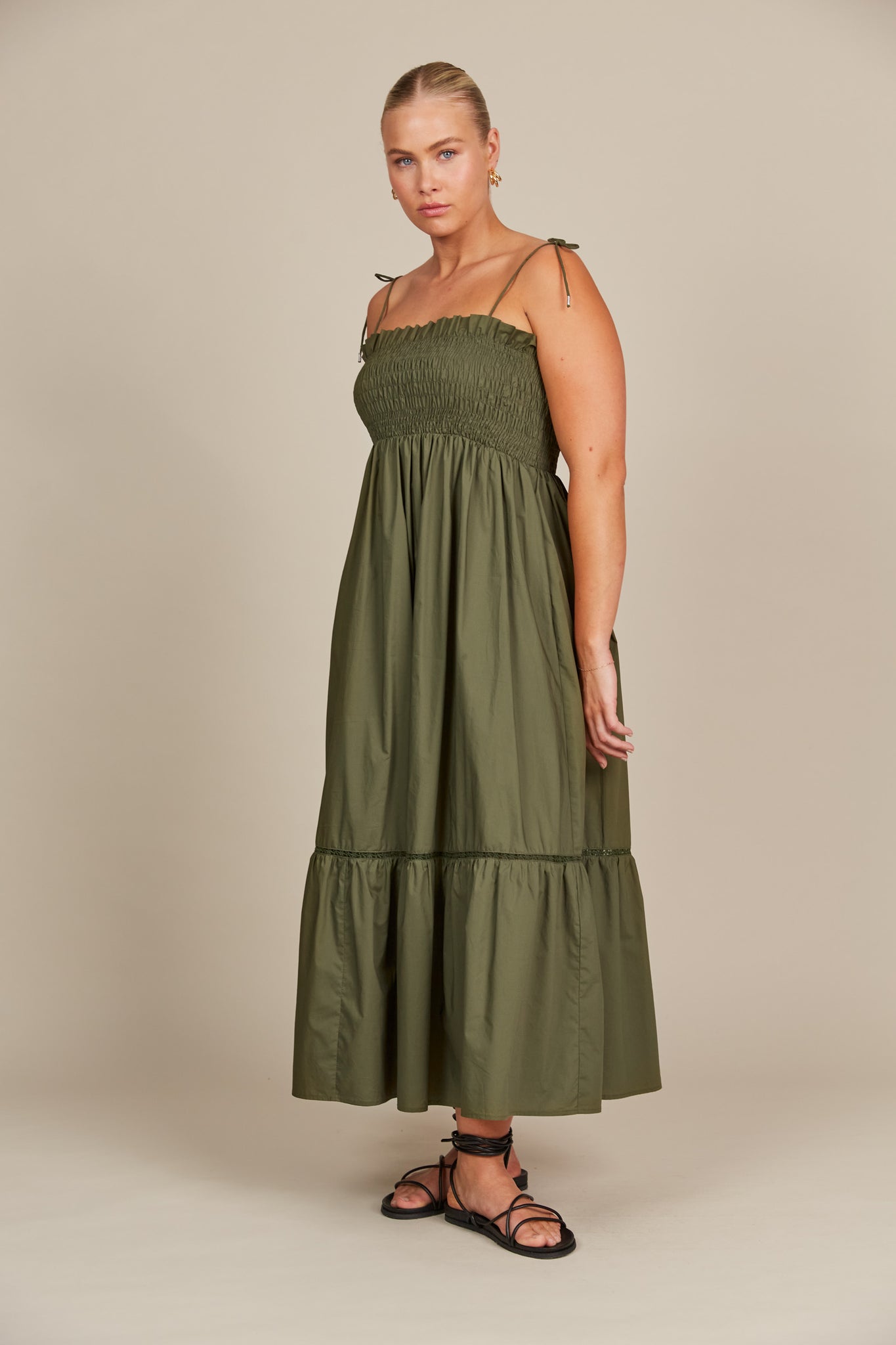 Isle of Mine - Remi Shirred Maxi Dress - Olive