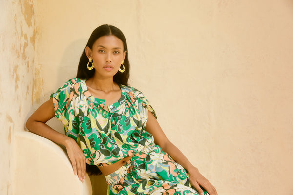 Isle of Mine - Aurora Reversible Crop Top - Paisley