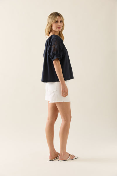Isle of Mine - Nilsa Button Top - Navy