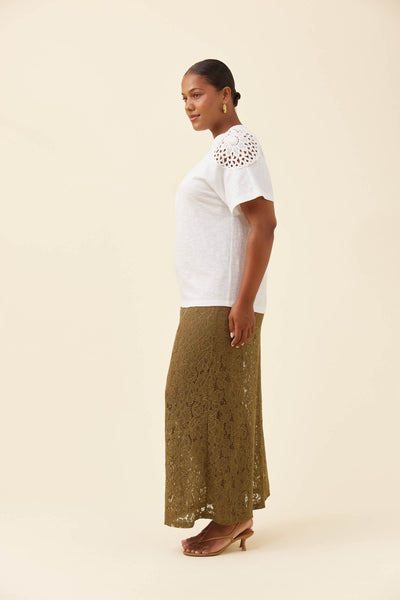 Isle of Mine - Eva Crochet Tshirt - White