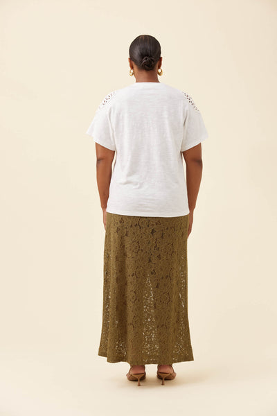 Isle of Mine - Eva Crochet Tshirt - White