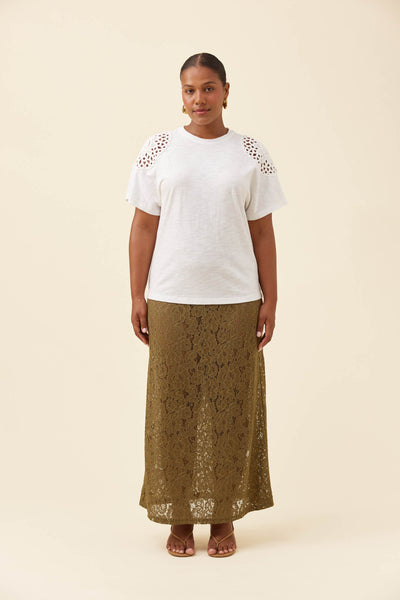 Isle of Mine - Eva Crochet Tshirt - White