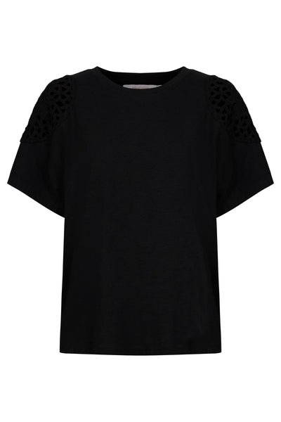 Isle of Mine - Eva Crochet Tshirt - Black