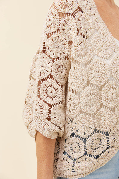 Isle of Mine - Maggie Crochet Cape - Canvas