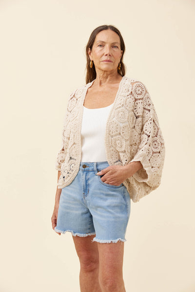 Isle of Mine - Maggie Crochet Cape - Canvas