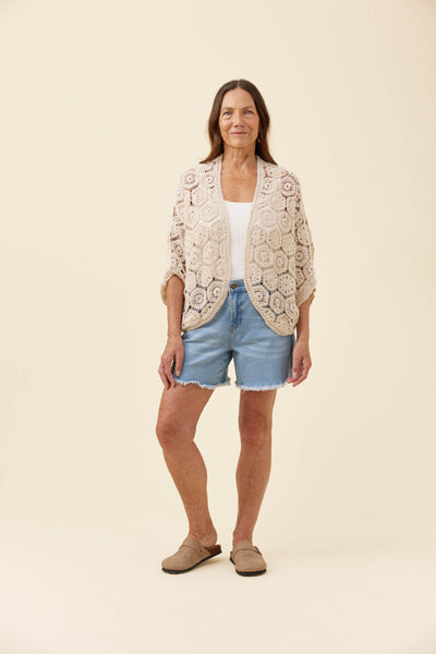 Isle of Mine - Maggie Crochet Cape - Canvas