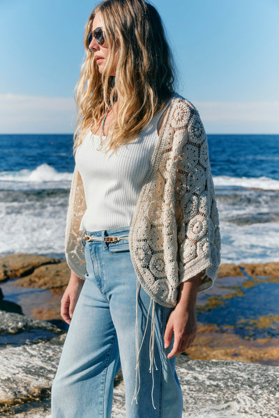Isle of Mine - Maggie Crochet Cape - Canvas