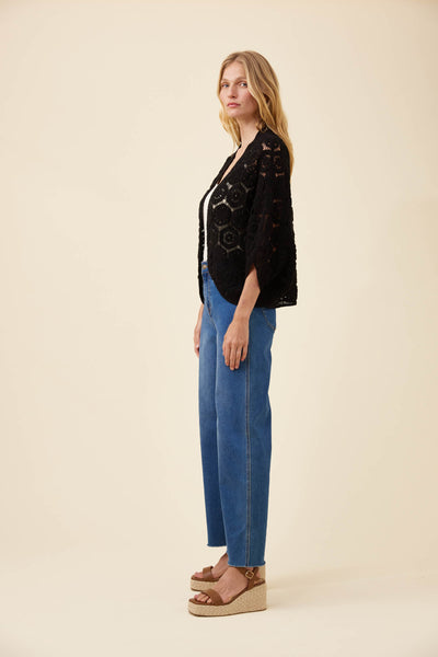 Isle of Mine - Maggie Crochet Cape - Black