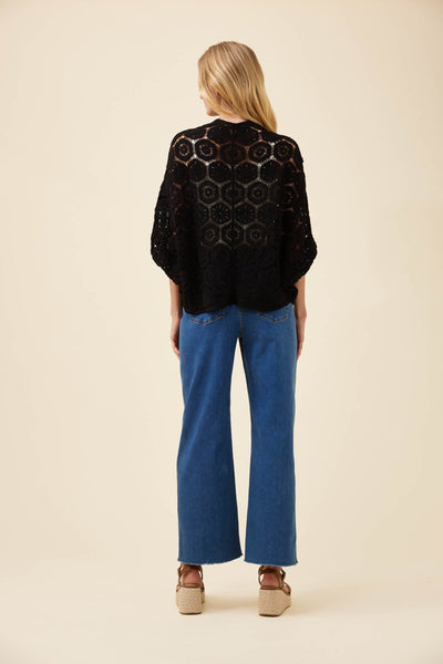 Isle of Mine - Maggie Crochet Cape - Black