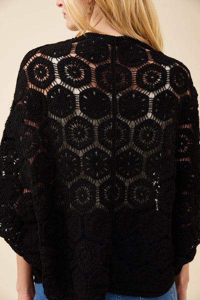Isle of Mine - Maggie Crochet Cape - Black