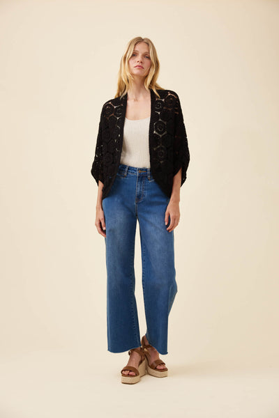 Isle of Mine - Maggie Crochet Cape - Black