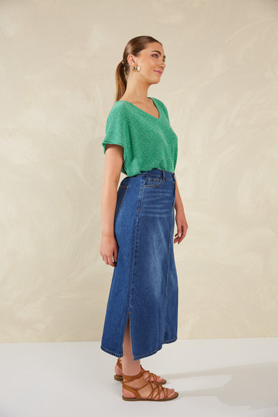 Haven - Dalton Denim Skirt - Indigo