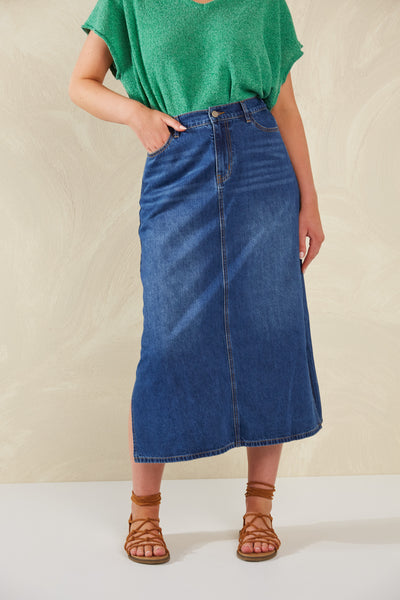 Haven - Dalton Denim Skirt - Indigo