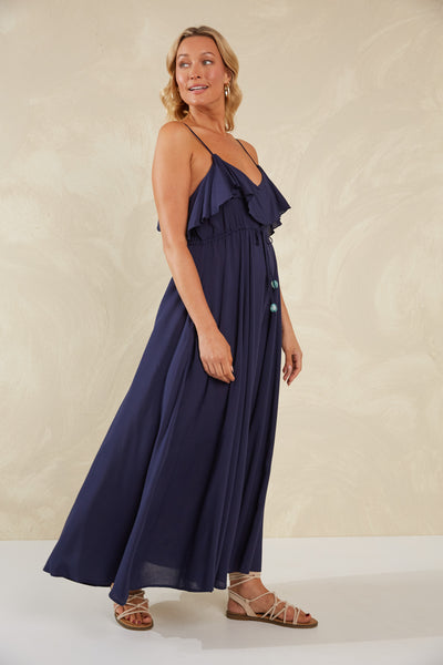 Haven - Lipari Frill Maxi Dress - Riviera