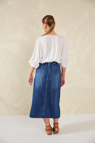 Haven - Dalton Denim Skirt - Indigo
