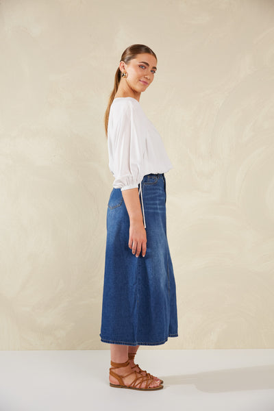 Haven - Dalton Denim Skirt - Indigo
