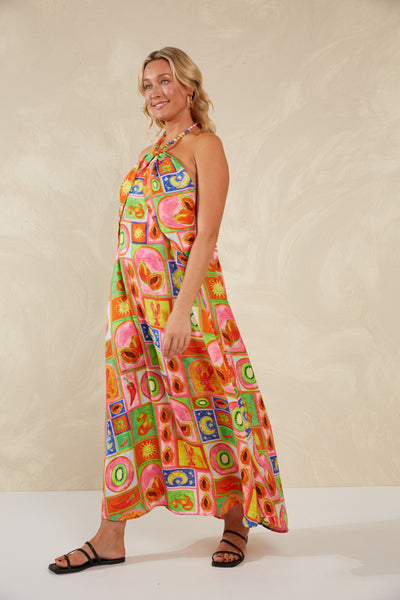 Haven - Portofino Halter Maxi Dress - Spritz