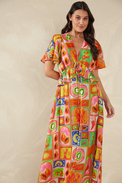 Haven - Portofino Frill Maxi Dress - Spritz