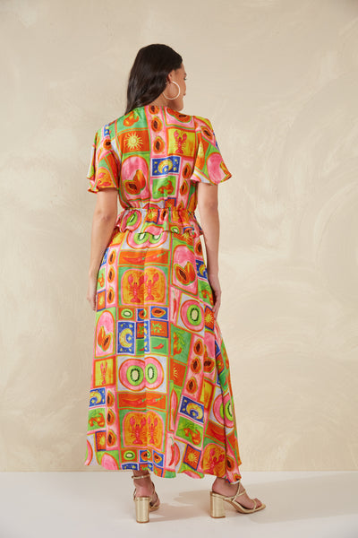 Haven - Portofino Frill Maxi Dress - Spritz