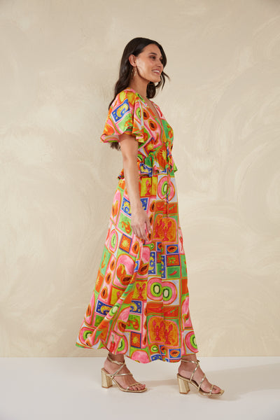 Haven - Portofino Frill Maxi Dress - Spritz