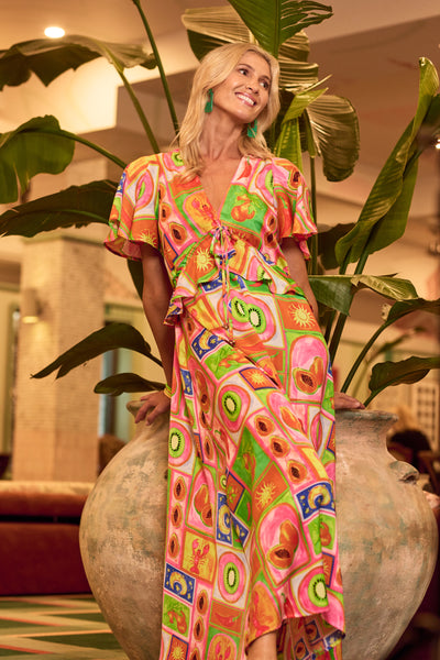 Haven - Portofino Frill Maxi Dress - Spritz