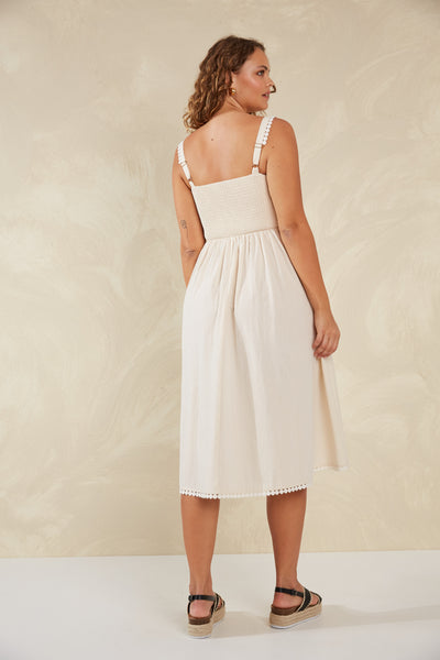 Haven - Adelfia Shirred Dress - Cannoli