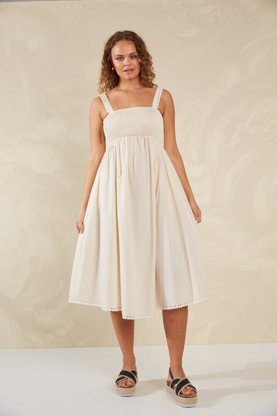Haven - Adelfia Shirred Dress - Cannoli
