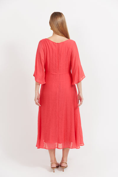 Haven - Baja Tie Midi Dress - Punch