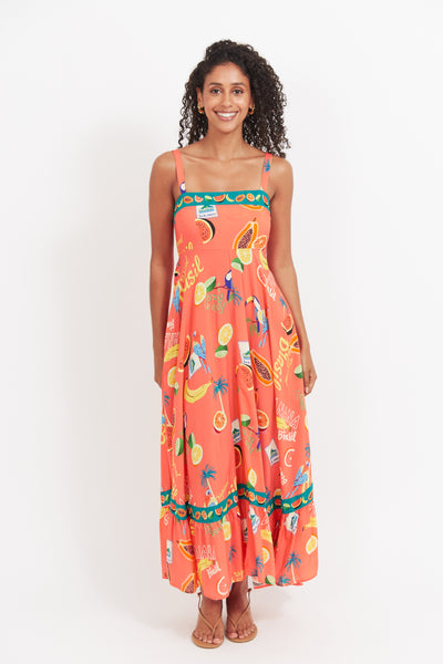 Haven - Cabana Tank Maxi Dress - Brasil Coral