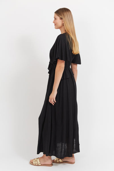 Haven - Jardin Frill Maxi Dress - Black