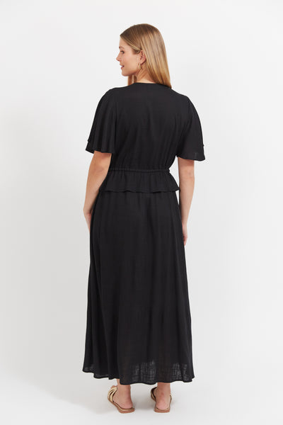 Haven - Jardin Frill Maxi Dress - Black