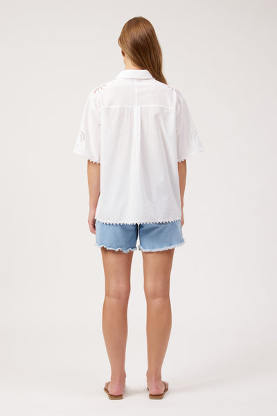 Haven - Larissa Broderie Shirt - White