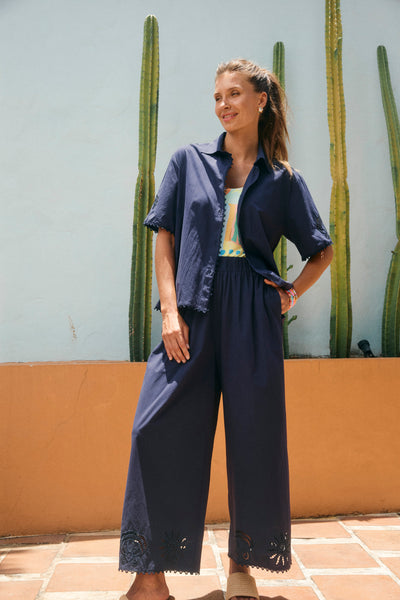 Haven - Broderie Pant - Navy