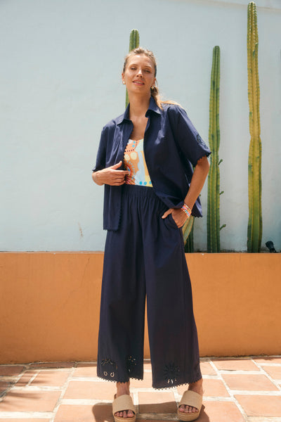 Haven - Broderie Pant - Navy