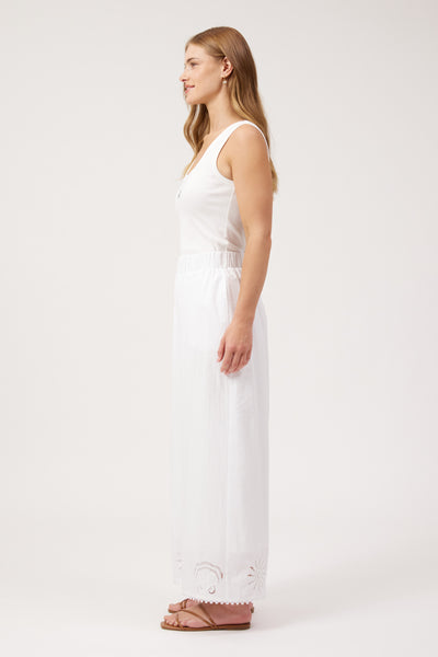 Haven - Larissa Broderie Pant - White