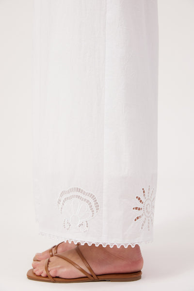 Haven - Larissa Broderie Pant - White