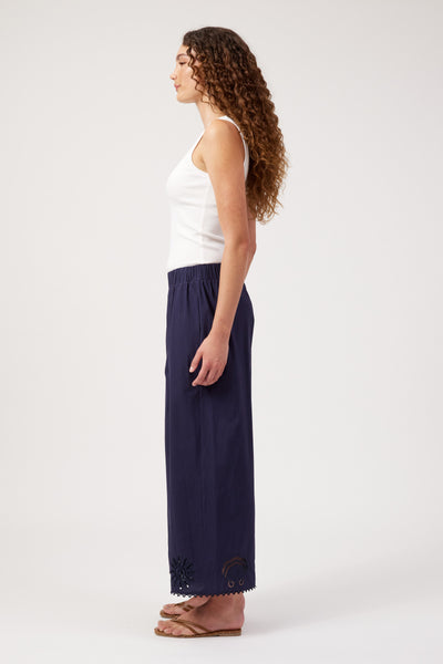 Haven - Broderie Pant - Navy
