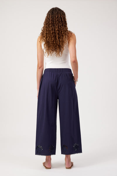 Haven - Larissa Broderie Pant - Navy